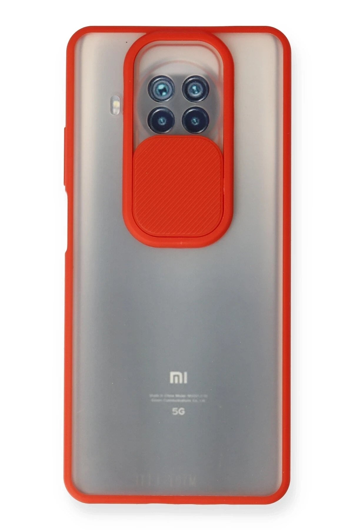 Mey İthalat® Mi 10T Lite Kılıf Palm Buzlu Kamera Sürgülü Silikon - Kırmızı