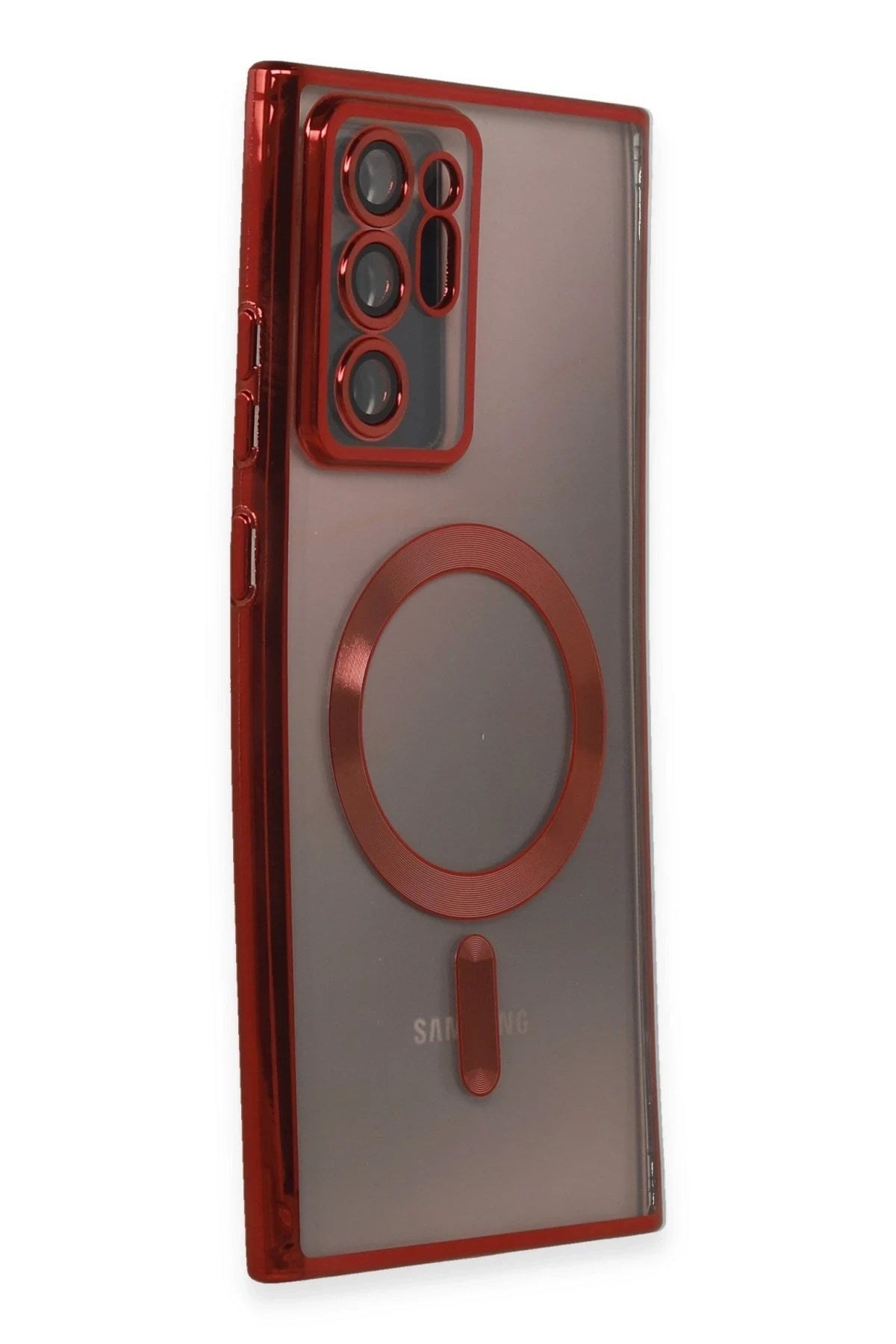 Mey İthalat® Samsung Galaxy Note 20 Ultra Kılıf Kross Magneticsafe Kapak - Kırmızı