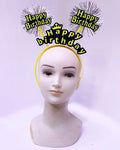 Mey İthalat® Happy Birthday Püsküllü Neon Sarı Renk Doğum Günü Tacı 22x19 cm