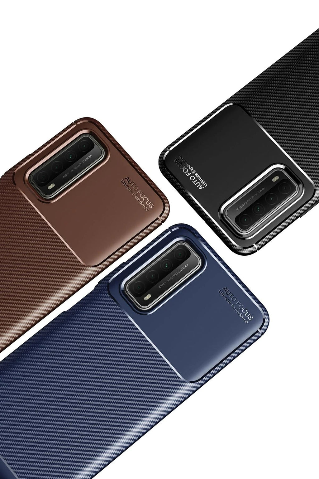 Mey İthalat® Huawei P Smart 2021 Kılıf Auto Focus Karbon Kapak - Siyah