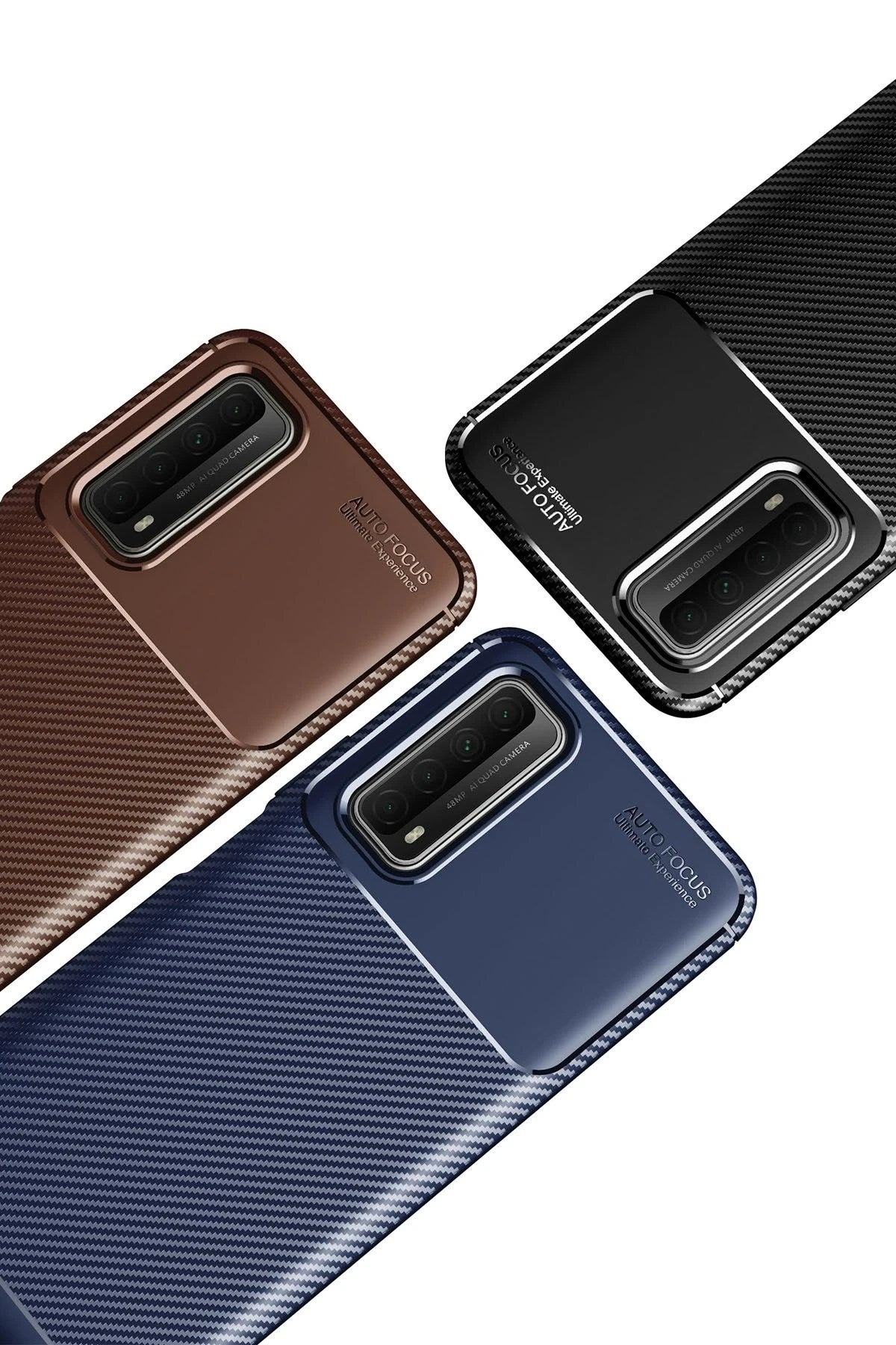 Mey İthalat® Huawei P Smart 2021 Kılıf Auto Focus Karbon Kapak - Siyah