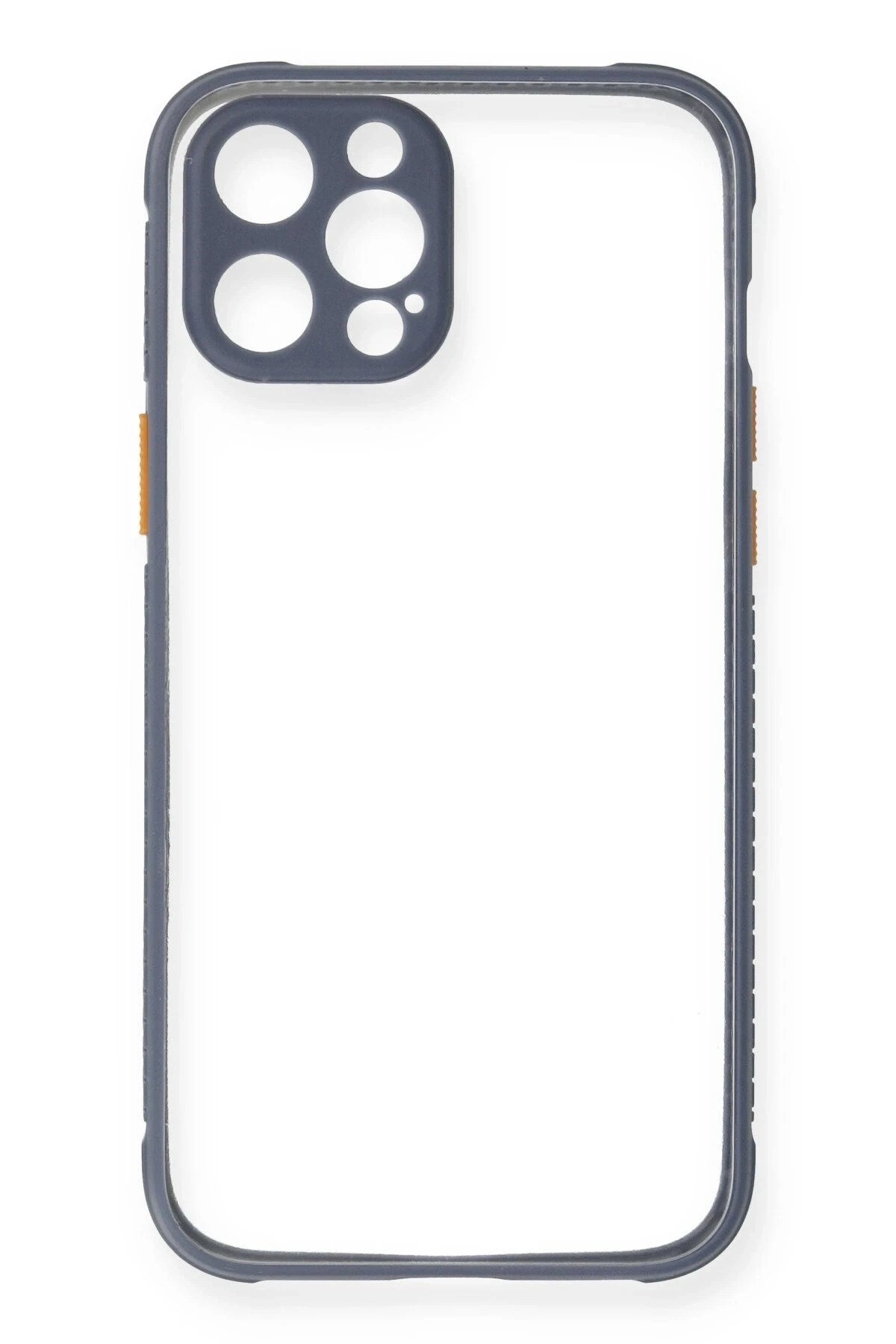Mey İthalat® iPhone 12 Pro Kılıf Miami Şeffaf Silikon - Gri