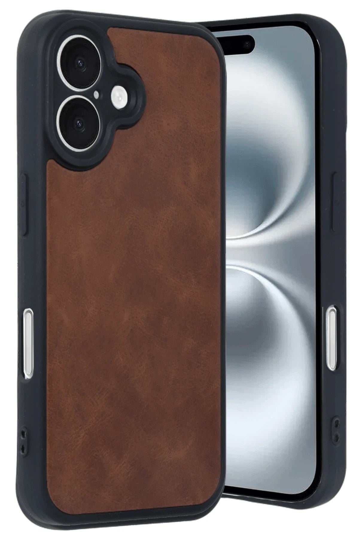 Mey İthalat® iPhone 16 Kılıf Aras Deri Kapak - Taba