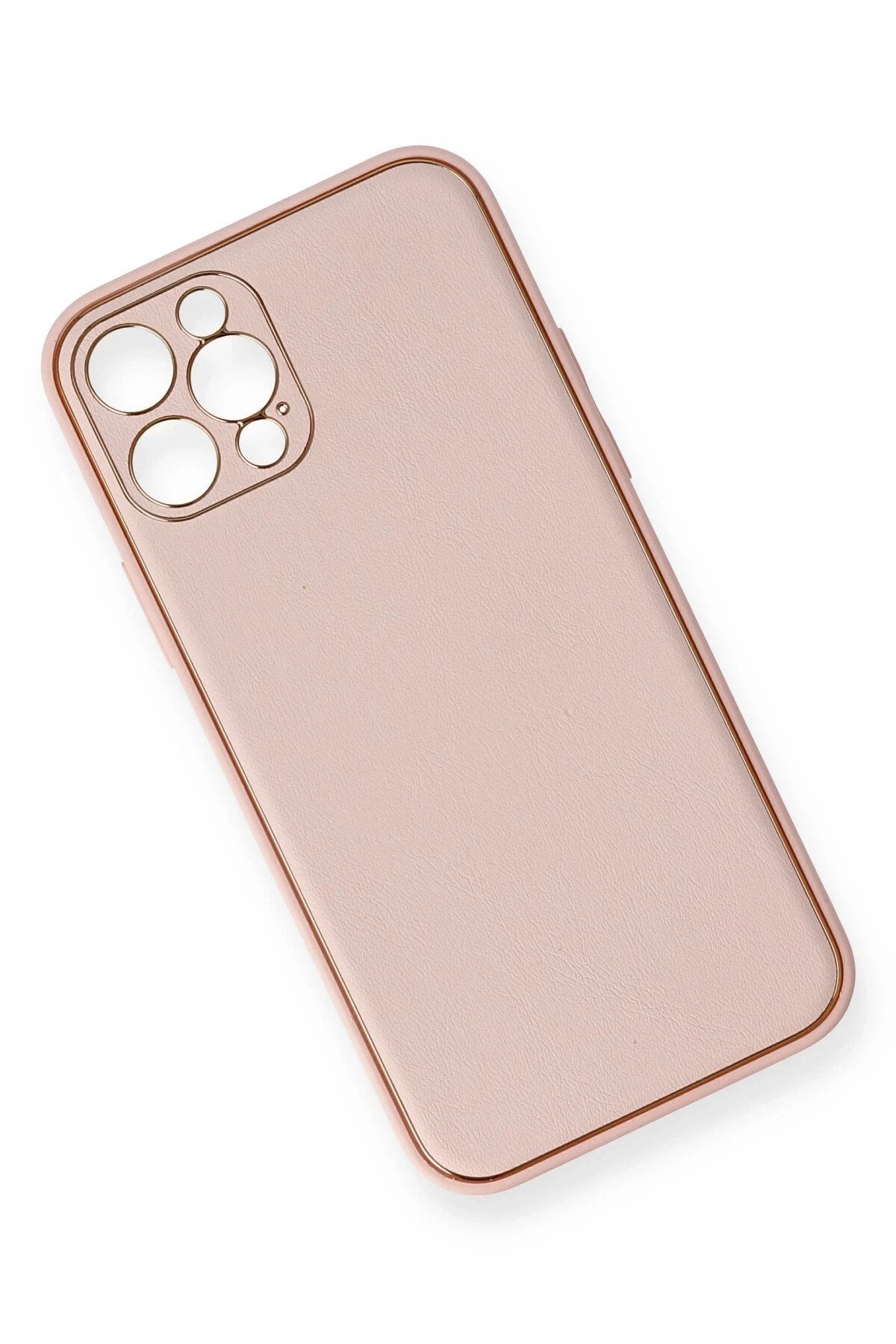 Mey İthalat® iPhone 12 Pro Kılıf Coco Deri Silikon Kapak - Pembe