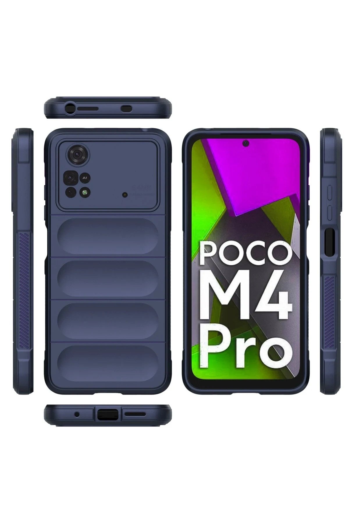 Mey İthalat® Poco M4 Pro 4G Kılıf Optimum Silikon - Lacivert