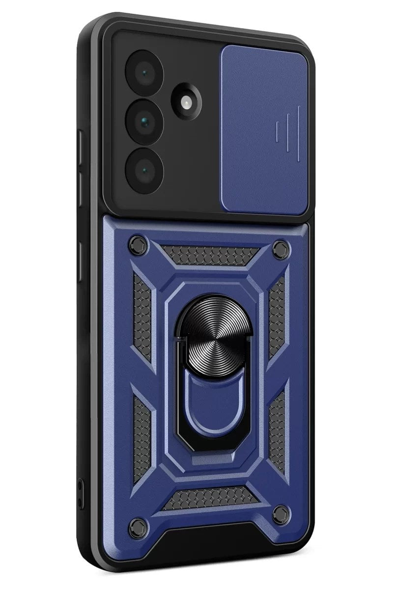 Mey İthalat® Samsung Galaxy A37 5G Pars Lens Yüzüklü Silikon - Lacivert