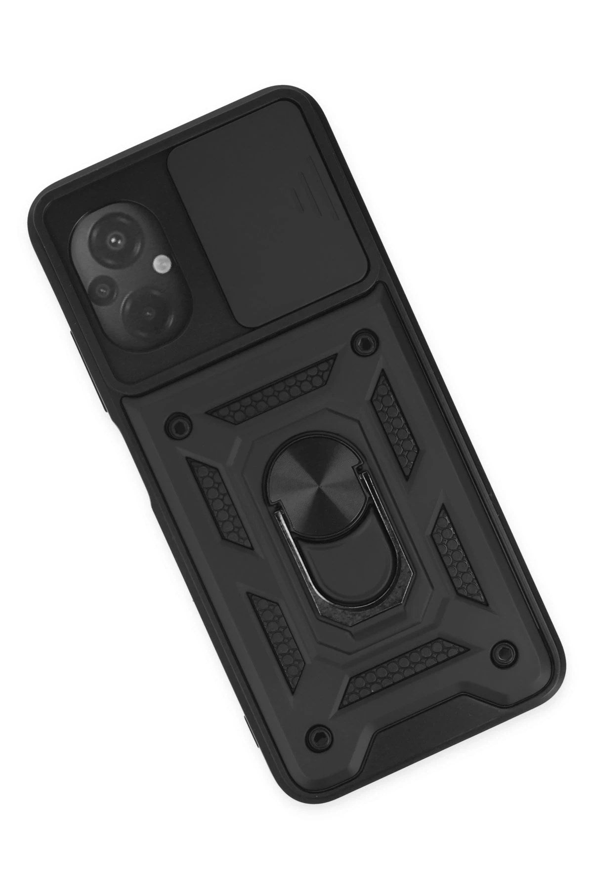 Mey İthalat® Poco M5 Kılıf Pars Lens Yüzüklü Silikon - Siyah