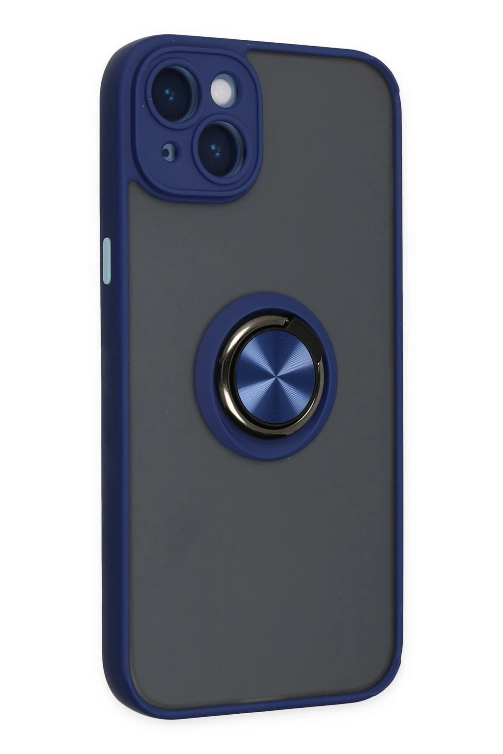Mey İthalat® iPhone 14 Kılıf Montreal Yüzüklü Silikon Kapak - Lacivert