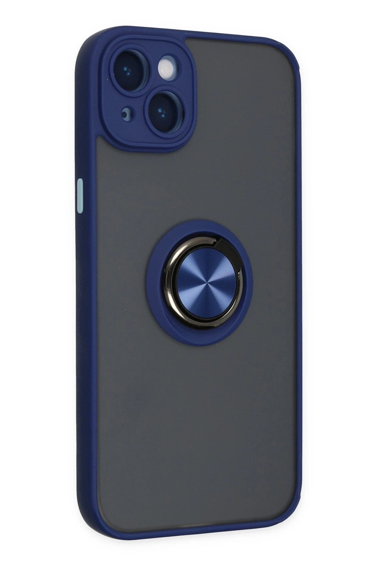Mey İthalat® iPhone 14 Kılıf Montreal Yüzüklü Silikon Kapak - Lacivert