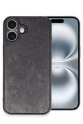 Mey İthalat® iPhone 16 Plus Kılıf Aras Deri Kapak - Siyah