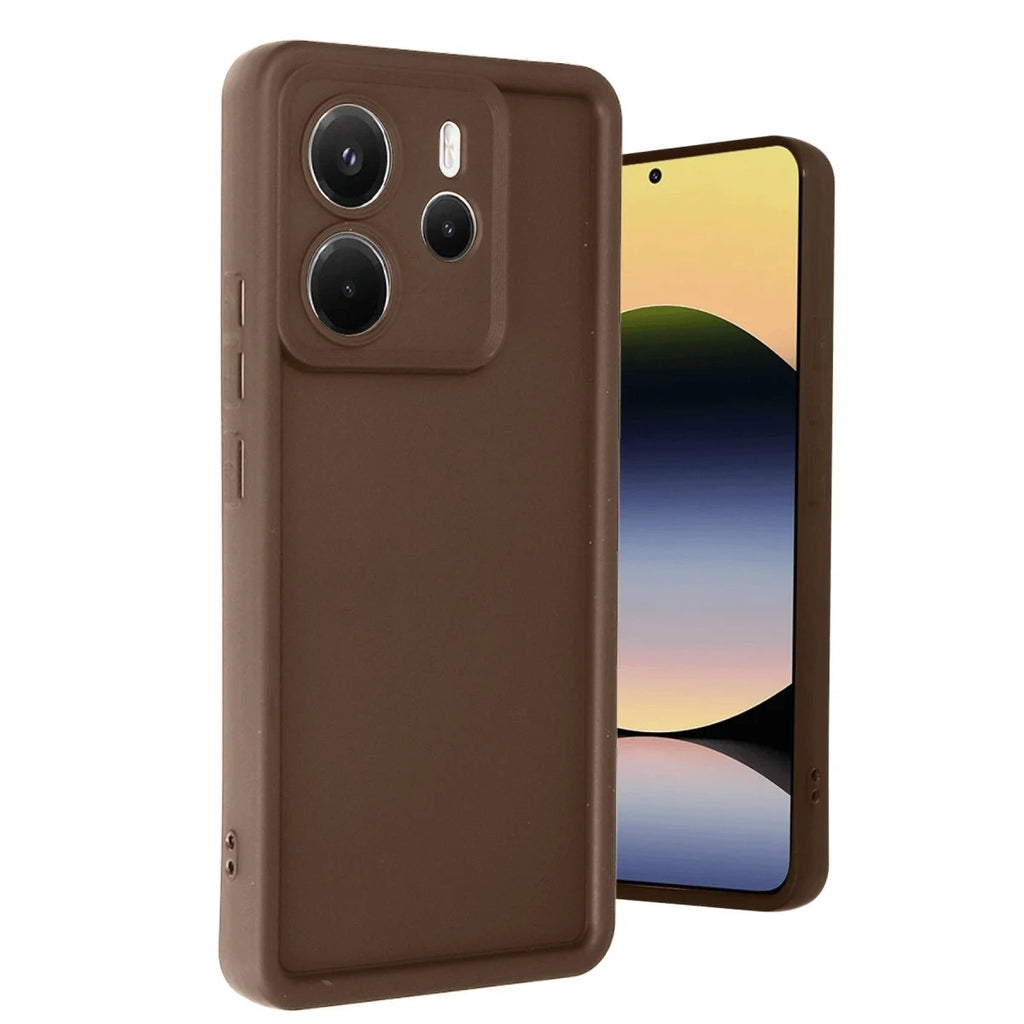 Mey İthalat® Redmi Note 14 4G Kılıf Viera Silikon - Kahverengi