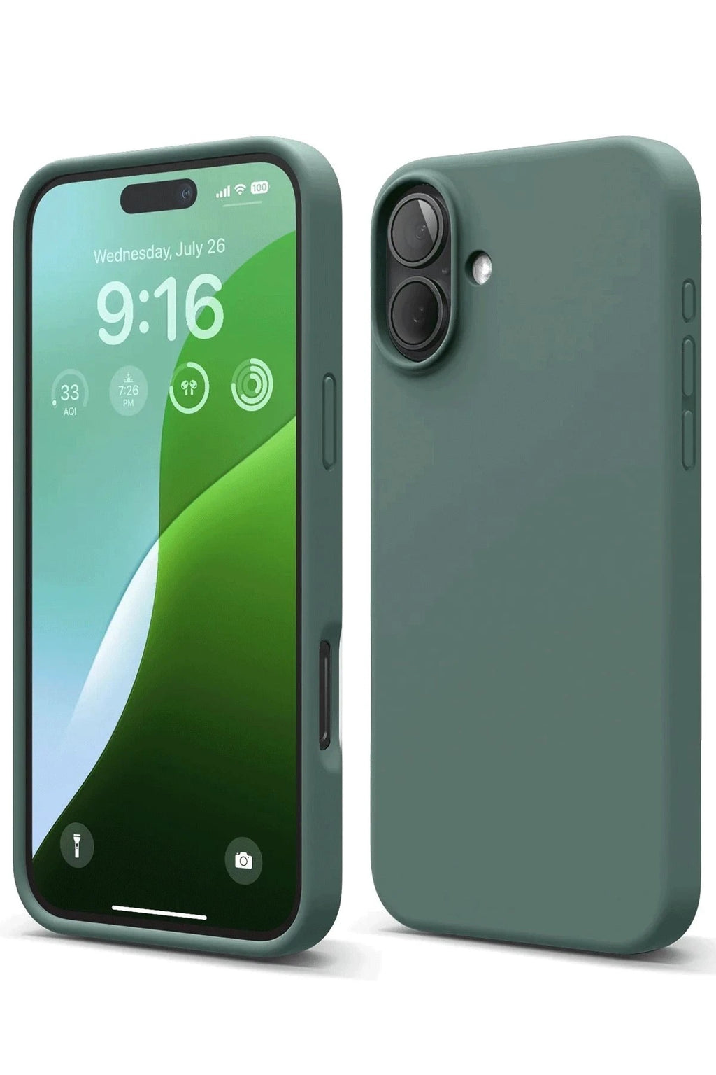 Mey İthalat® iPhone 16 Plus Kılıf Nano içi Kadife Silikon - Koyu Yeşil