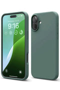Mey İthalat® iPhone 16 Plus Kılıf Nano içi Kadife Silikon - Koyu Yeşil