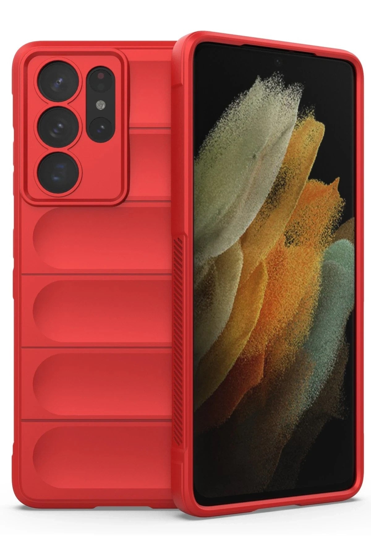 Mey İthalat® Samsung Galaxy S21 Ultra Kılıf Optimum Silikon - Kırmızı
