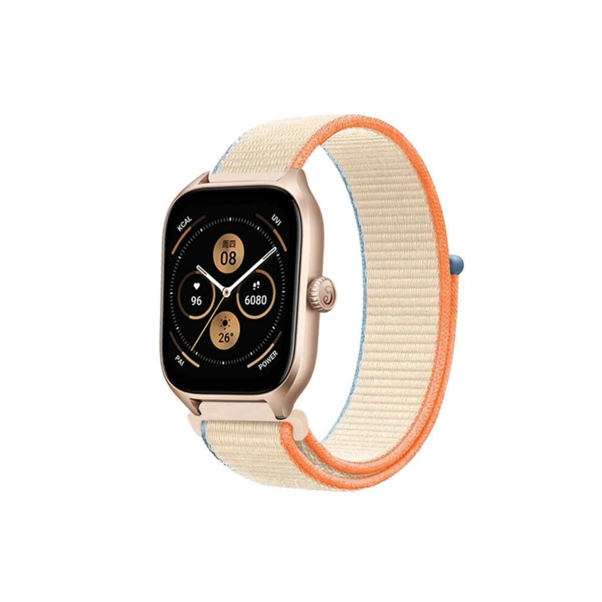 Mey İthalat® Watch 22mm Hasırlı Cırtcırtlı Kordon - Krem