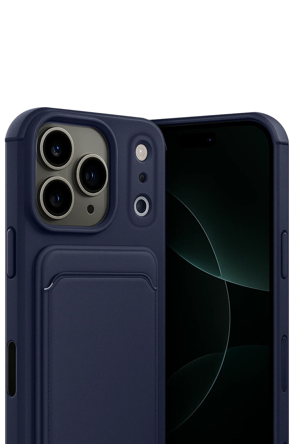 Mey İthalat® iPhone 17 Pro Kelvin Kartvizitli Silikon - Lacivert
