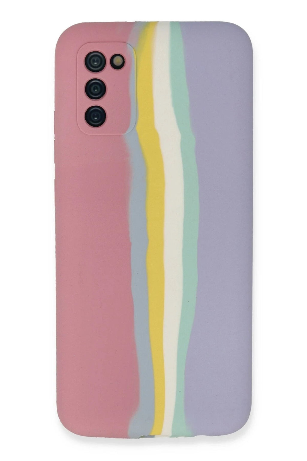 Mey İthalat® Samsung Galaxy A03S Kılıf Ebruli Lansman Silikon - Pembe-Lila