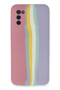 Mey İthalat® Samsung Galaxy A03S Kılıf Ebruli Lansman Silikon - Pembe-Lila