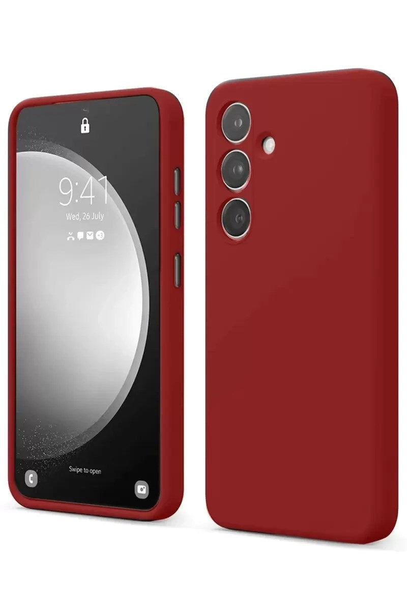 Mey İthalat® Samsung Galaxy S24 FE Kılıf First Silikon - Kırmızı