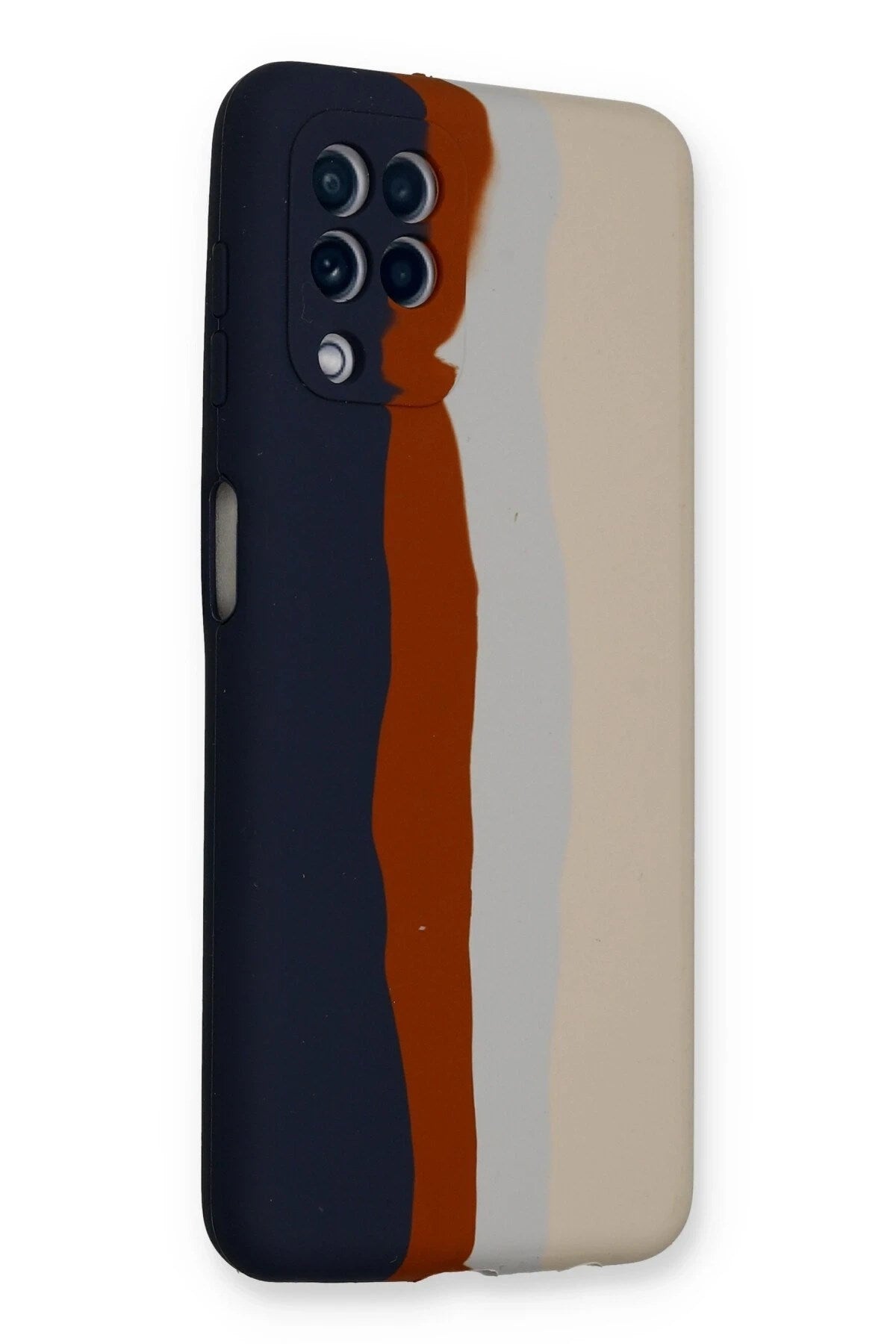 Mey İthalat® Samsung Galaxy A22 Kılıf Ebruli Lansman Silikon - Lacivert-Krem