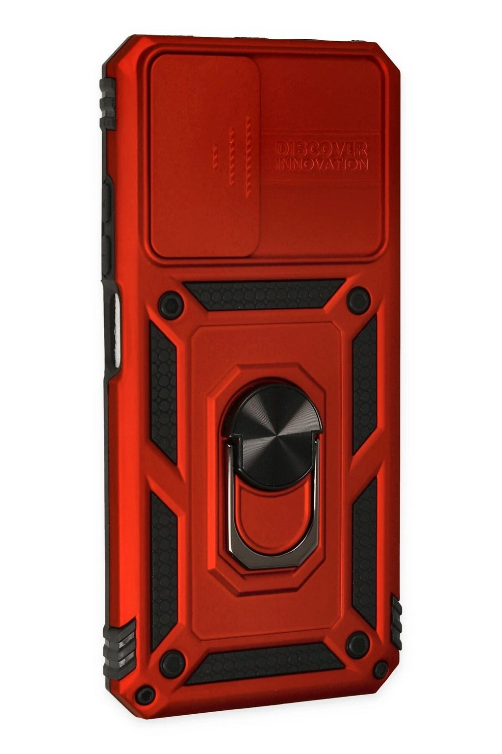 Mey İthalat® Redmi Note 11 Kılıf Pars Lens Yüzüklü Silikon - Kırmızı