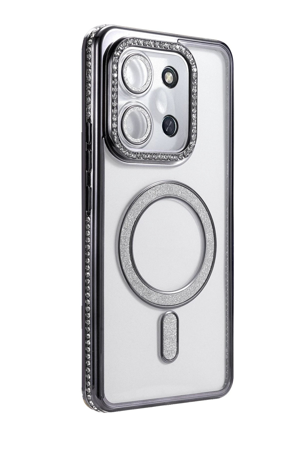 Mey İthalat® Redmi 15C 4G Joke Simli Magneticsafe Kılıf - Siyah