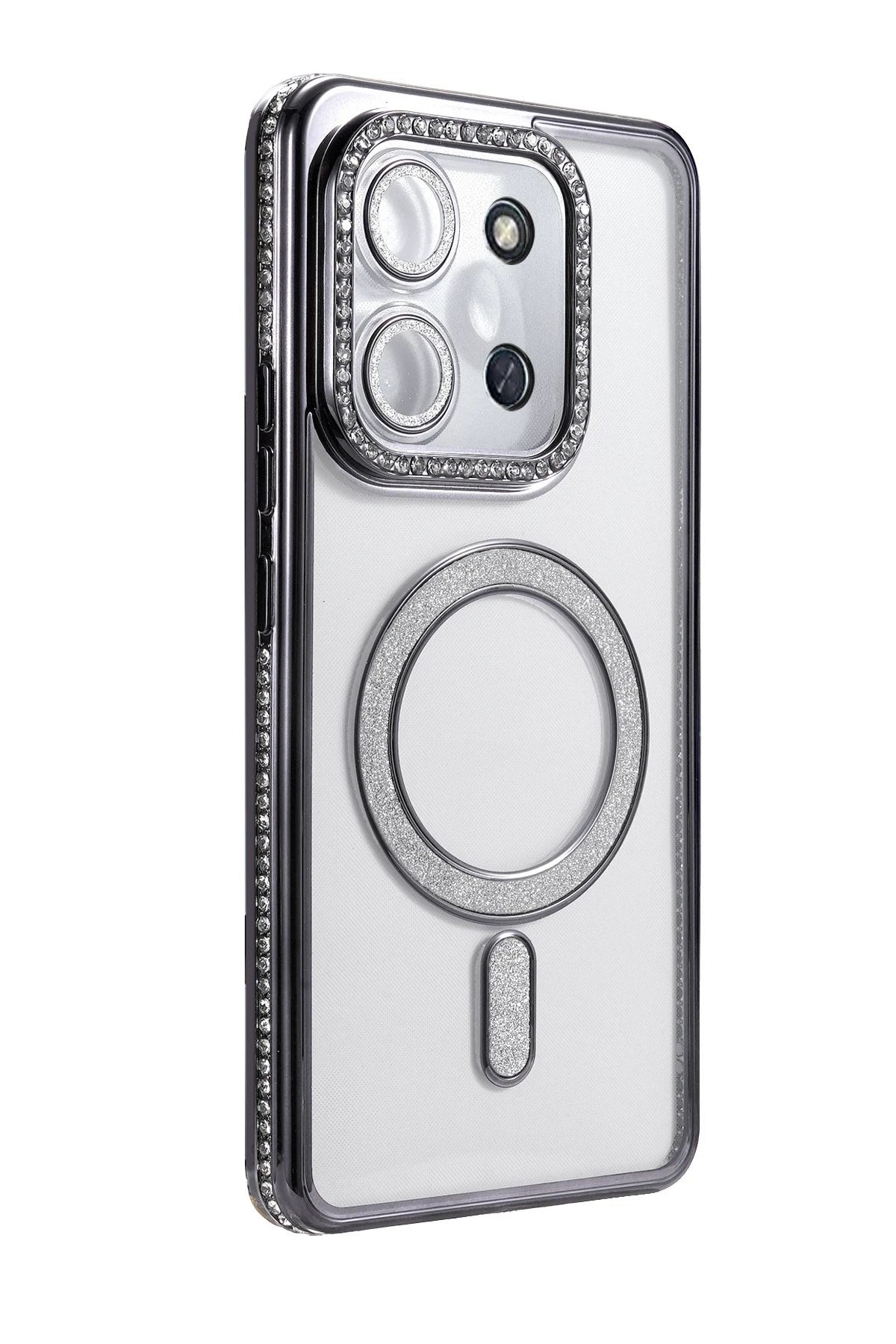 Mey İthalat® Redmi 15C 4G Joke Simli Magneticsafe Kılıf - Siyah