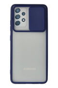 Mey İthalat® Samsung Galaxy A72 Kılıf Palm Buzlu Kamera Sürgülü Silikon - Lacivert