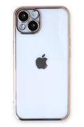 Mey İthalat® iPhone 14 Kılıf Lensli Silikon - Gold