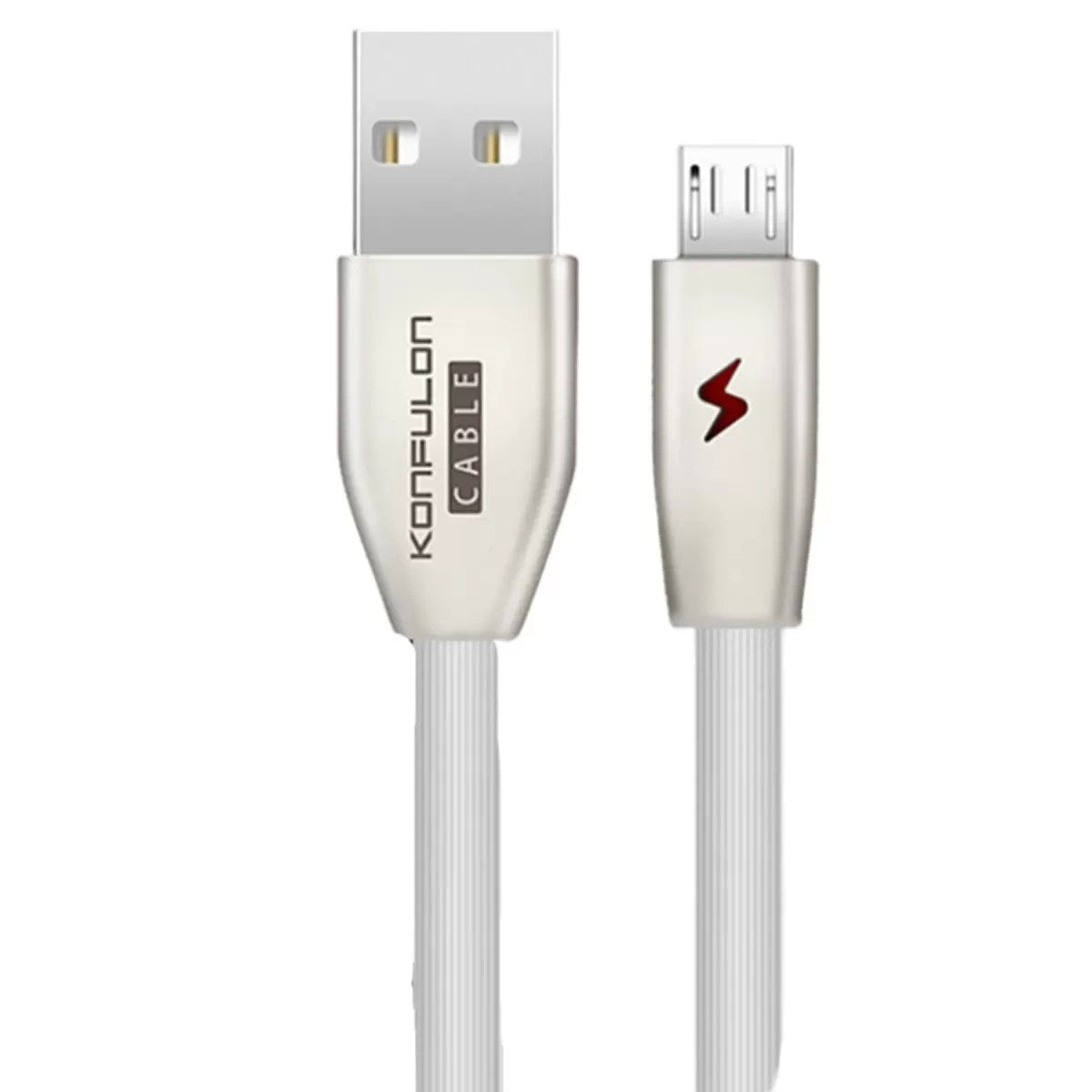 Mey İthalat® S53 Led Işıklı Micro USB Kablo 1M 3A - Beyaz