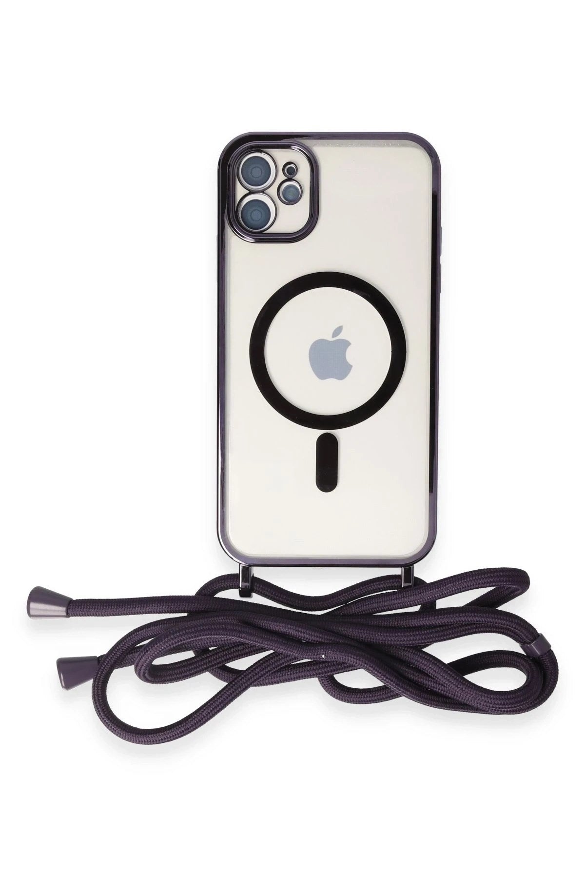 Mey İthalat® iPhone 11 Kılıf Divo Lazer Askılı Magsafe Kapak - Derin Mor