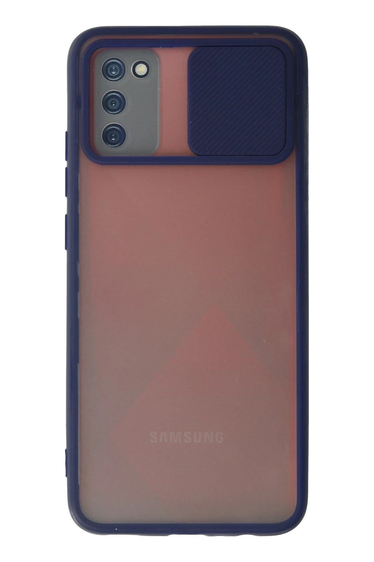 Mey İthalat® Samsung Galaxy A03S Kılıf Palm Buzlu Kamera Sürgülü Silikon - Lacivert