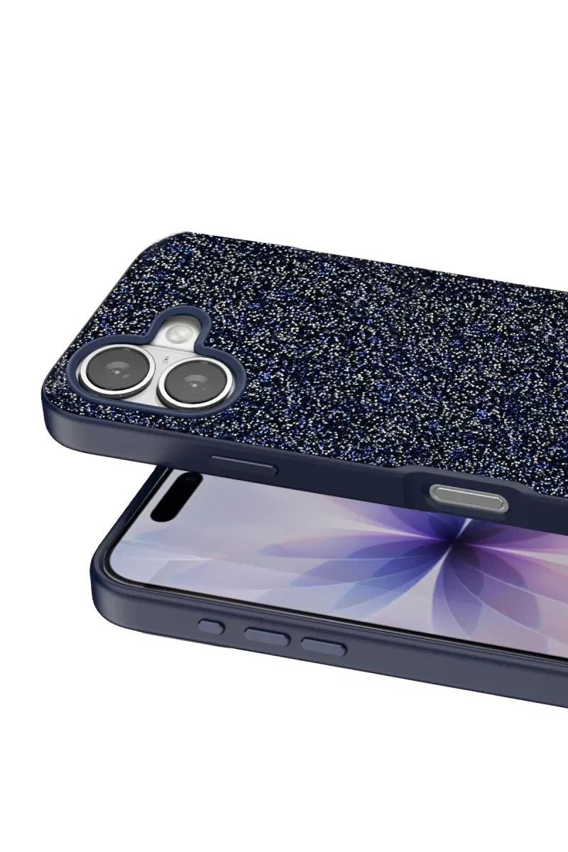 Mey İthalat® iPhone 17 Bright Simli Kapak - Mavi