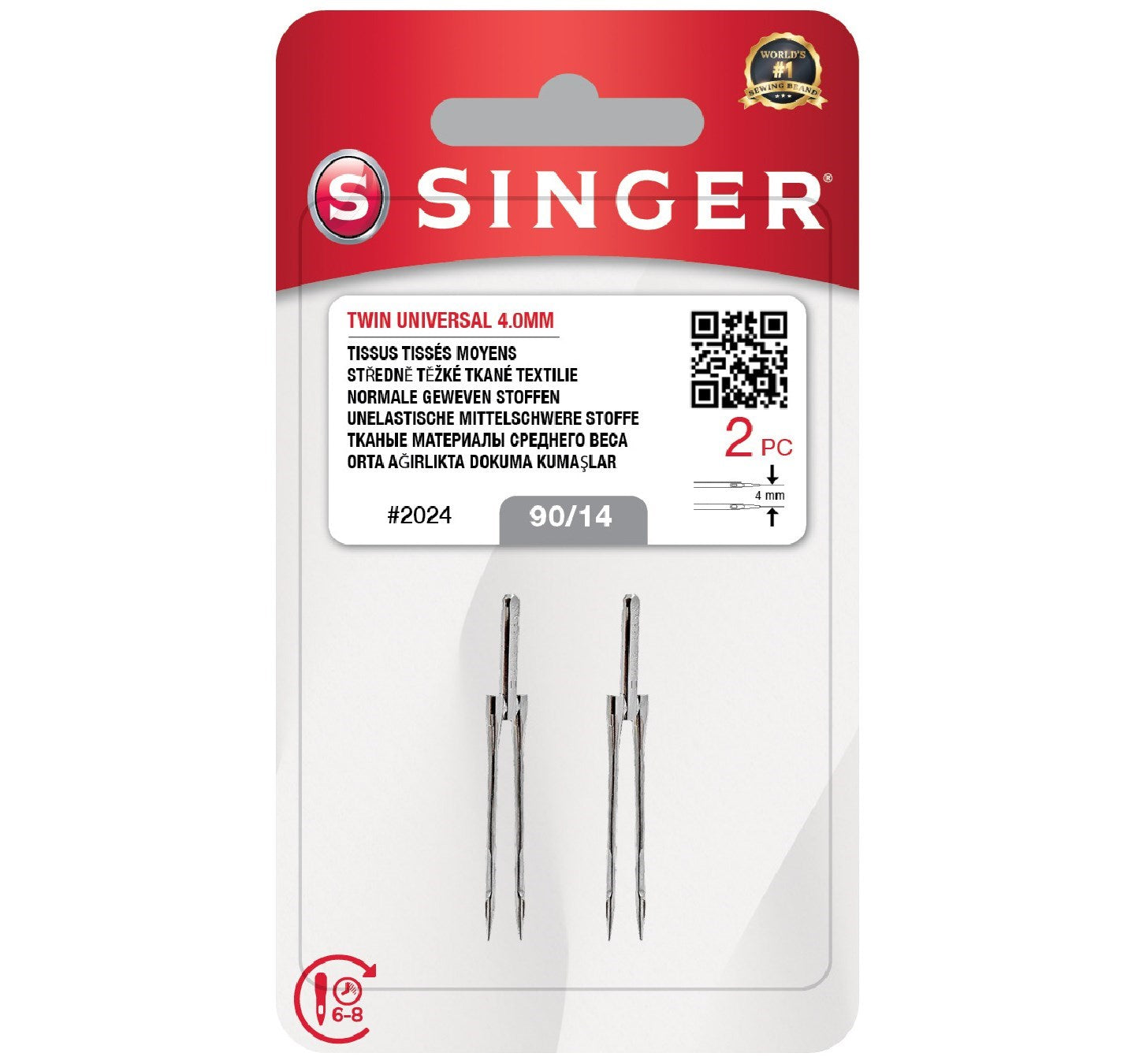 Çift İğne 4mm. (2'li Blister/14 No.)