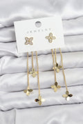 Mey İthalat® Lotus Model Gold Renk Pirinç Sallantılı Kadın Küpe