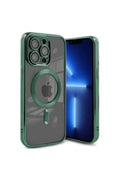 Mey İthalat® iPhone 15 Pro Kılıf Kross Magneticsafe Kapak - Koyu Yeşil