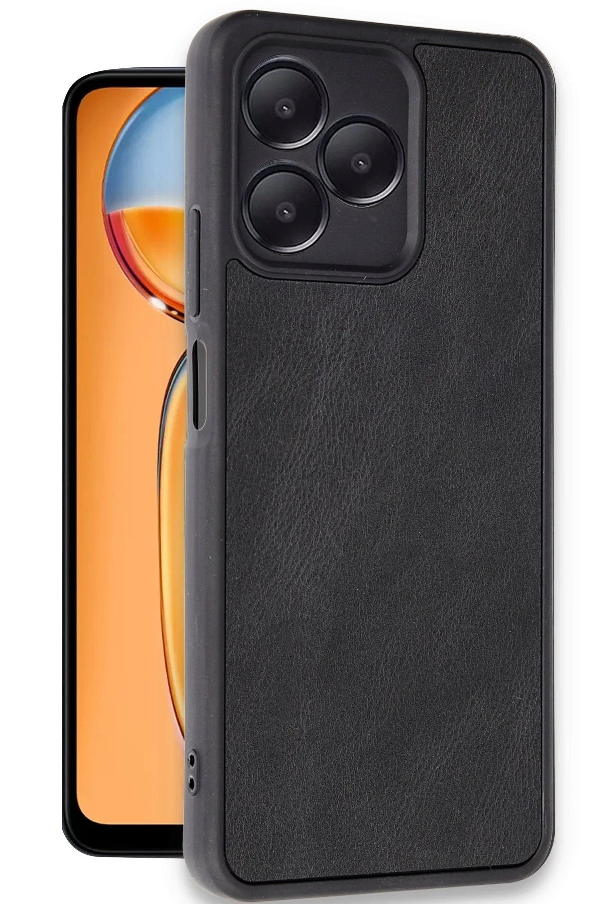 Mey İthalat® Realme Note 50 4G Kılıf Aras Deri Kapak - Siyah