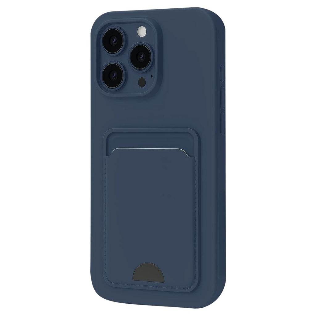 Mey İthalat® iPhone 16 Pro Kılıf Kelvin Kartvizitli Silikon - Lacivert