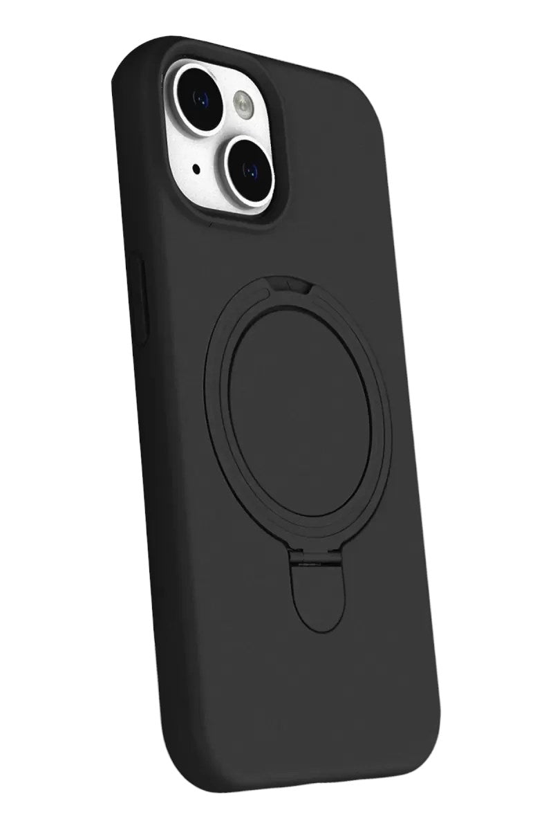 Mey İthalat® iPhone 15 Regal Magsafe Standlı Kapak - Siyah