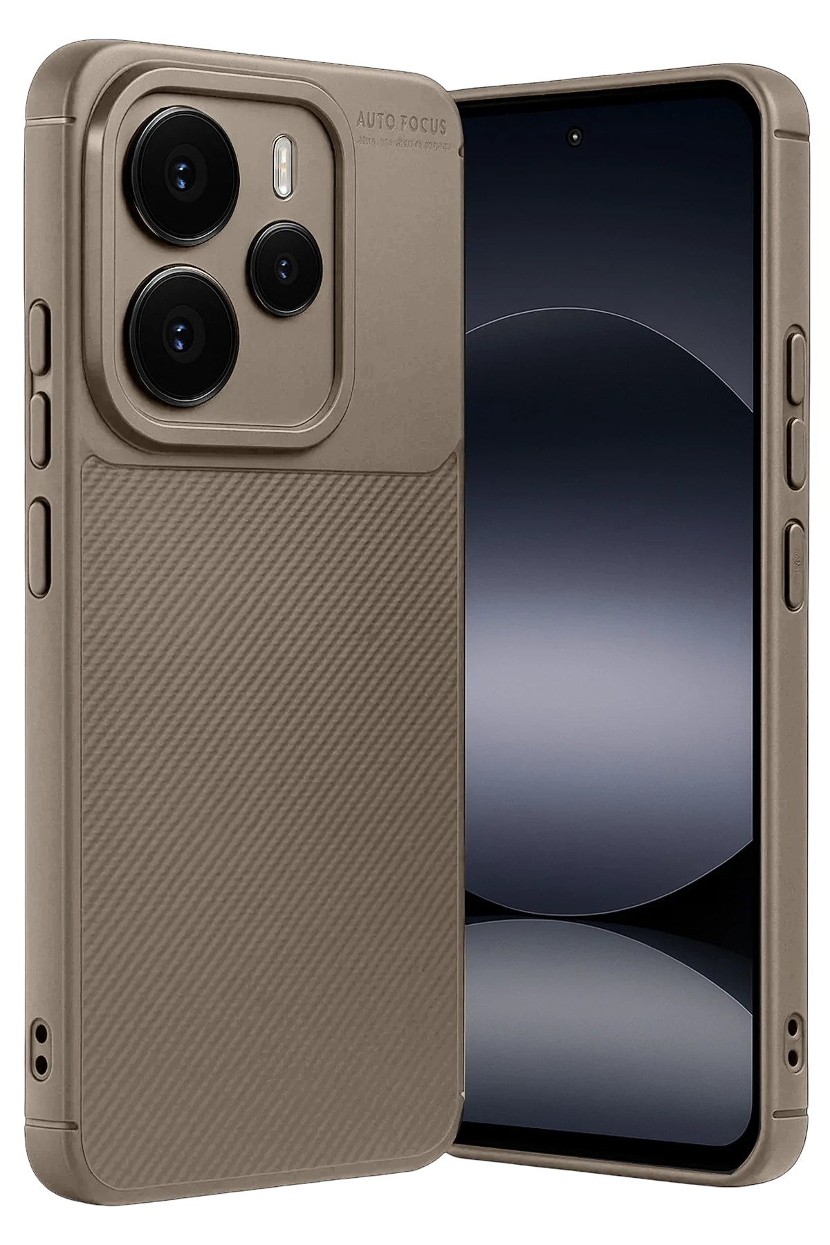 Mey İthalat® Note 14 5G Auto Focus Karbon Kapak - Kahverengi