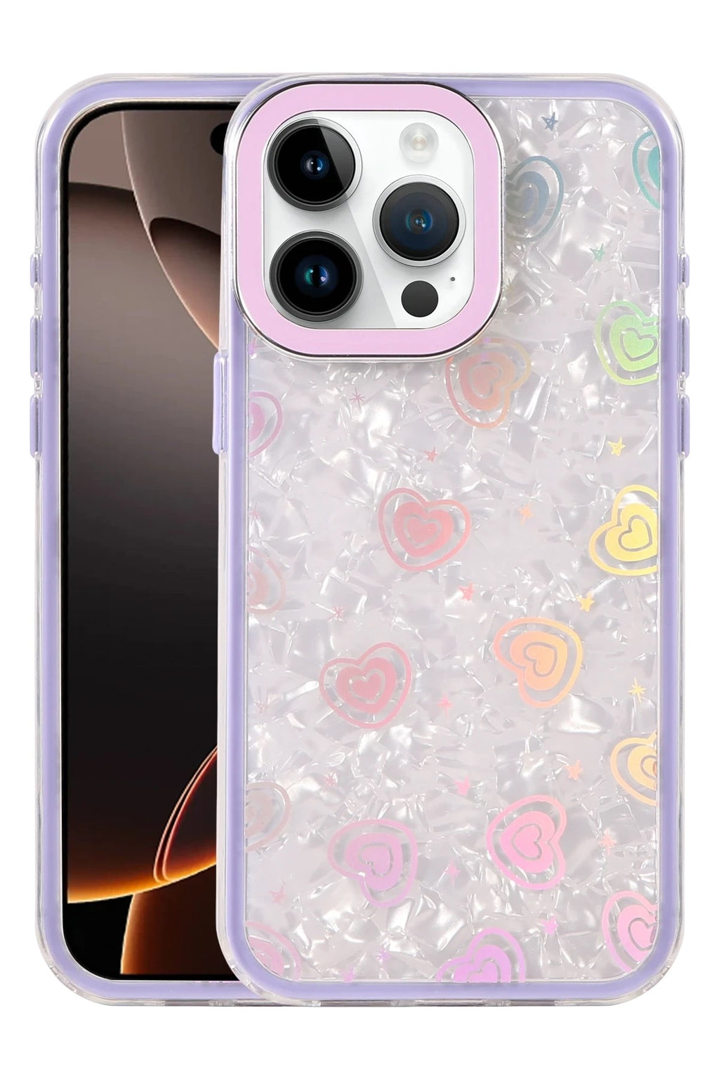 Mey İthalat® iPhone 15 Pro Max Lumi Desenli Kapak - Mor
