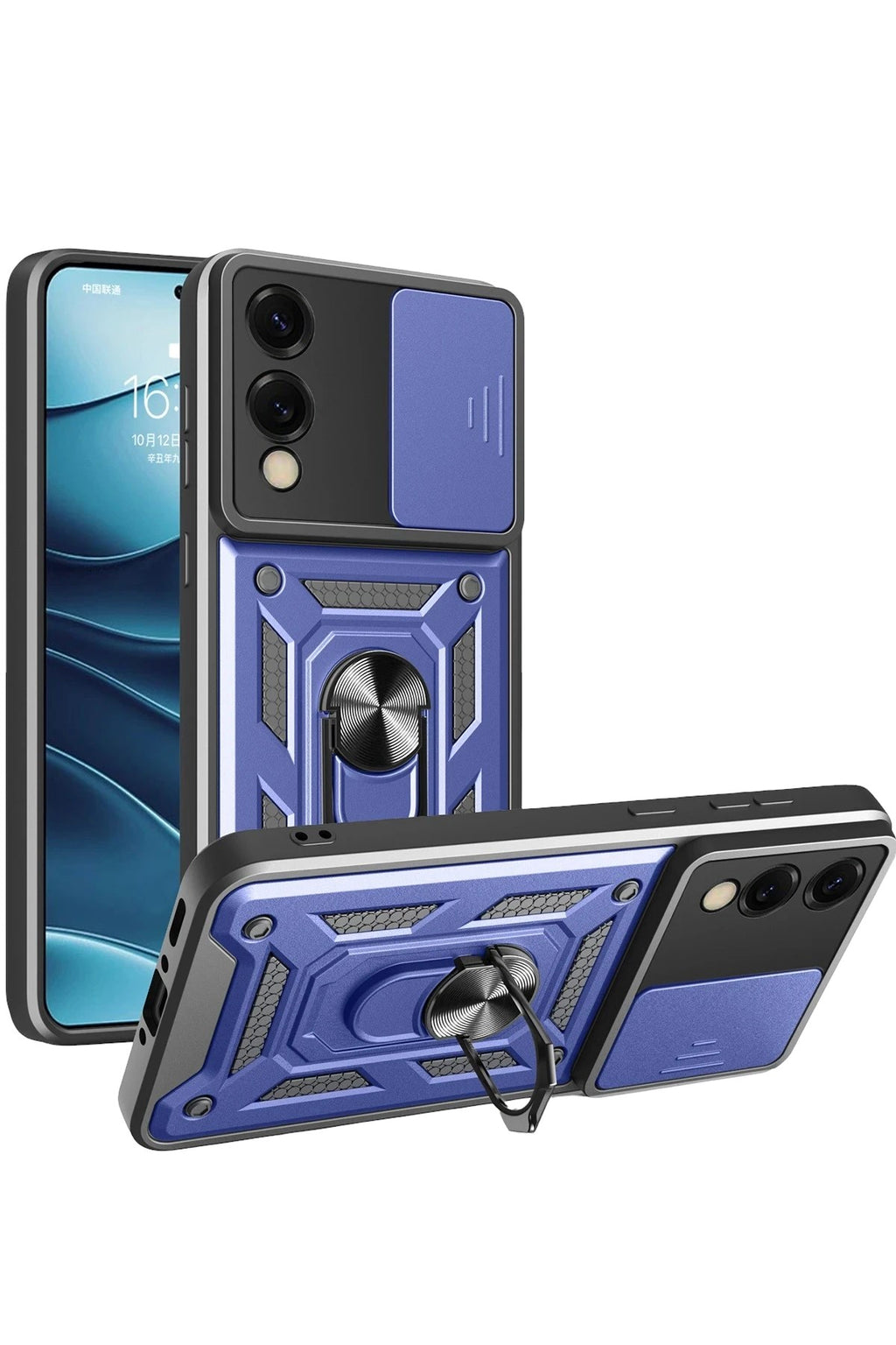 Mey İthalat® Samsung Galaxy S25 Edge Pars Lens Yüzüklü Silikon - Lacivert