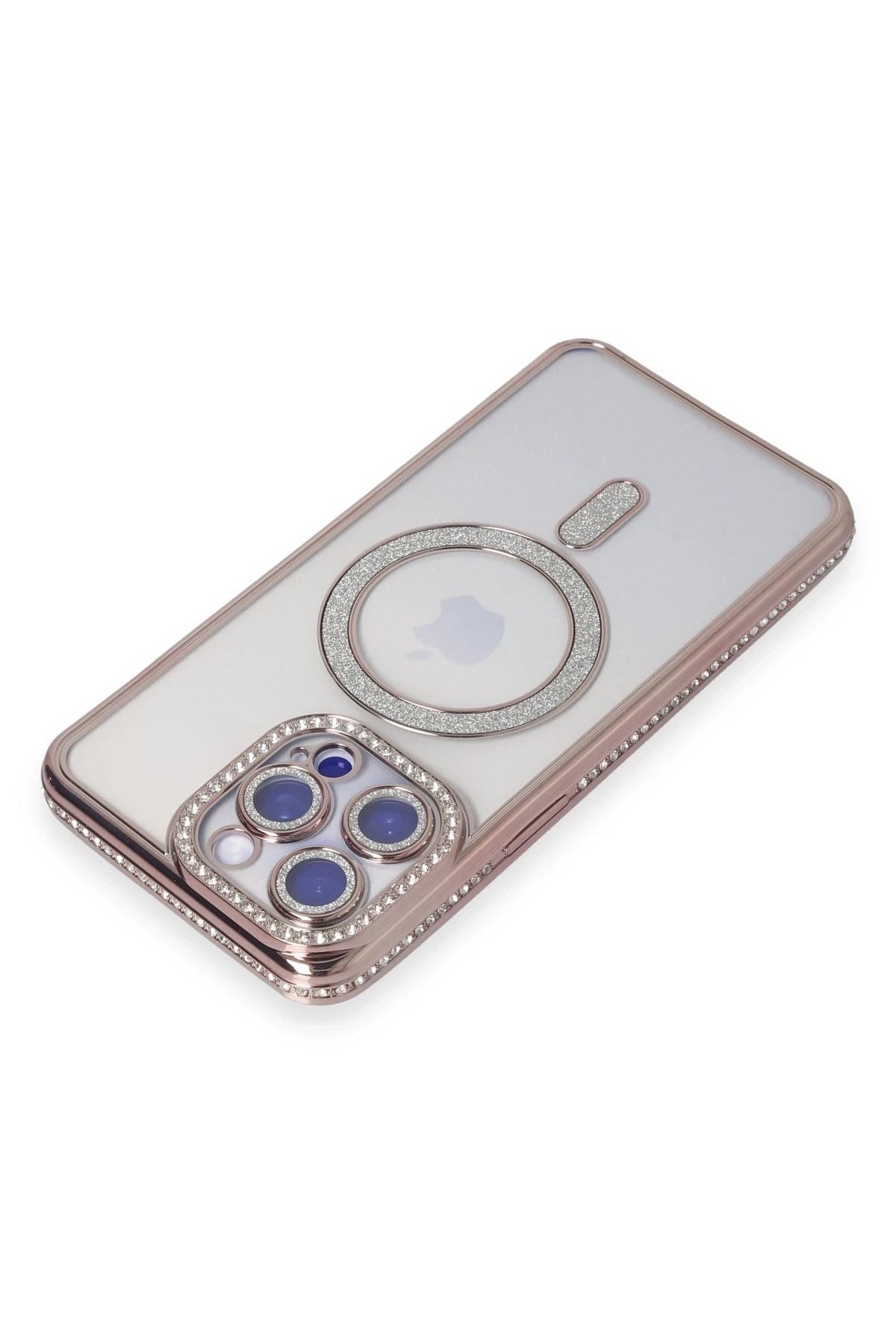 Mey İthalat® iPhone 14 Pro Kılıf Joke Simli Magneticsafe Kılıf - Pembe