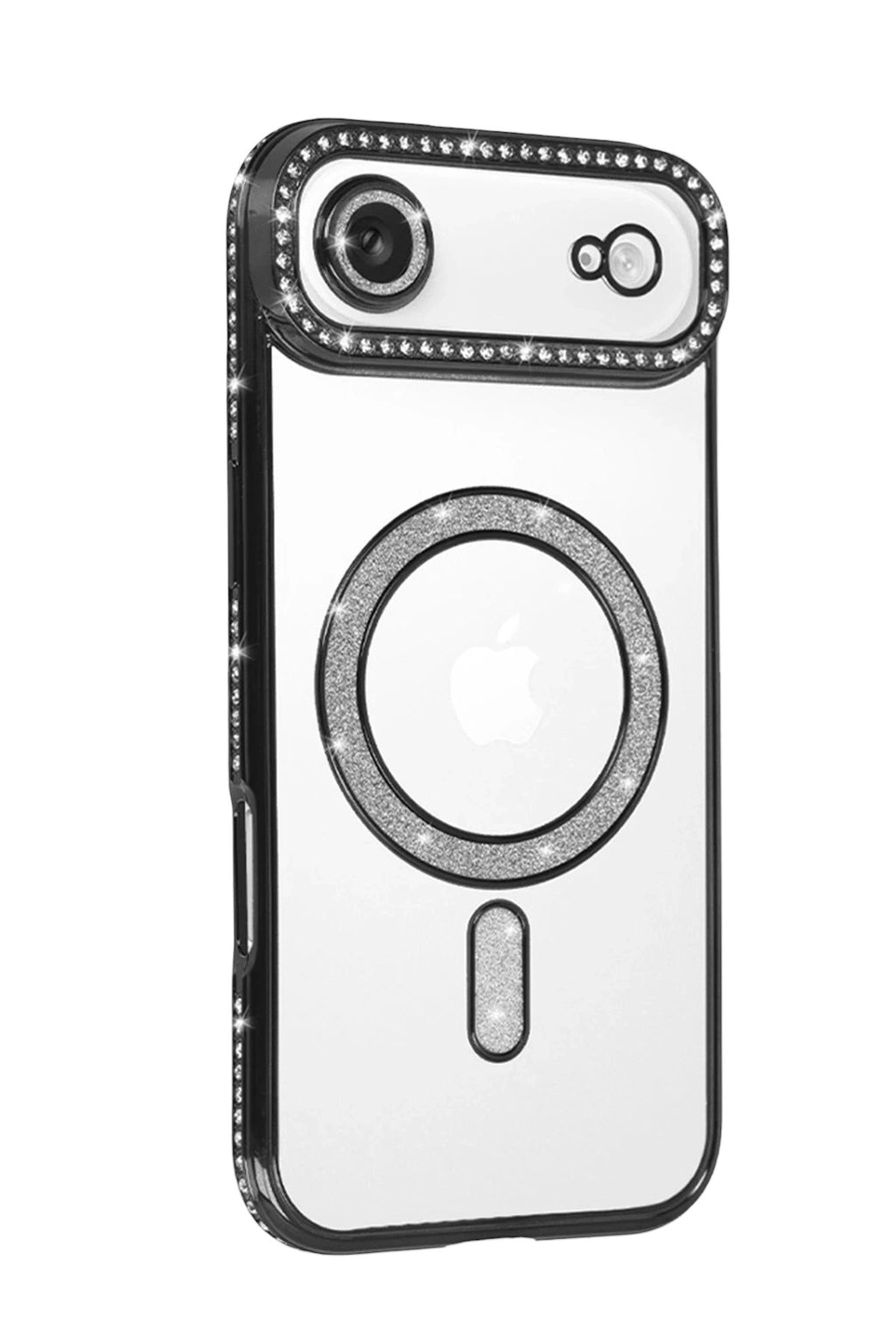 Mey İthalat® iPhone 17 Air Joke Simli Magneticsafe Kılıf - Siyah