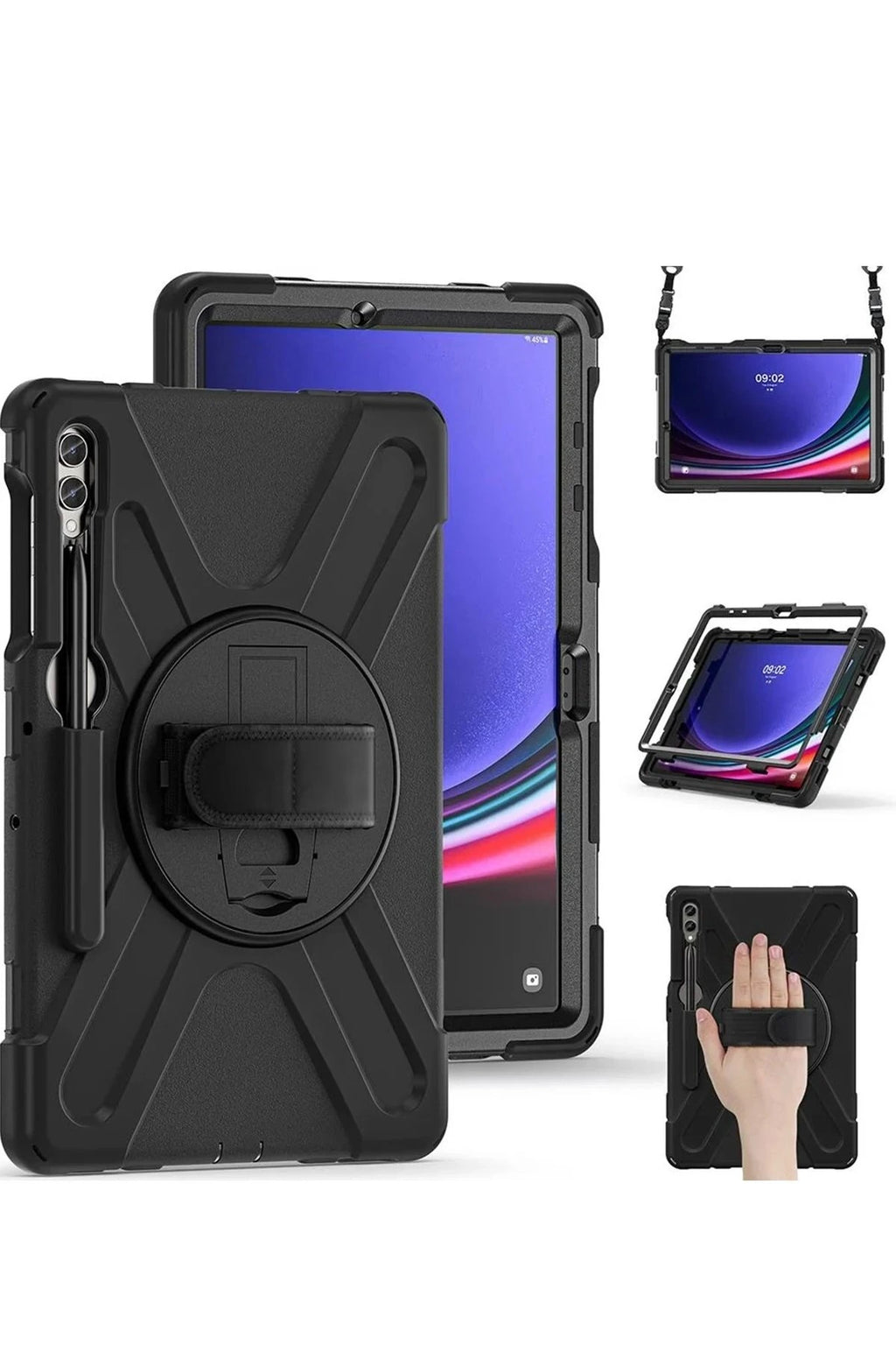 Mey İthalat® Samsung Galaxy X610 Tab S9 FE Plus 12.4 Kılıf Amazing Tablet Kapak - Siyah