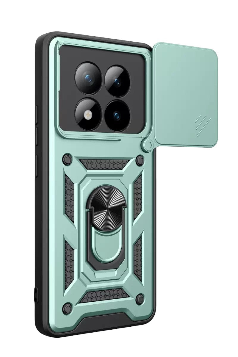 Mey İthalat® Redmi Note 15 Pro 4G Pars Lens Yüzüklü Silikon - Yeşil