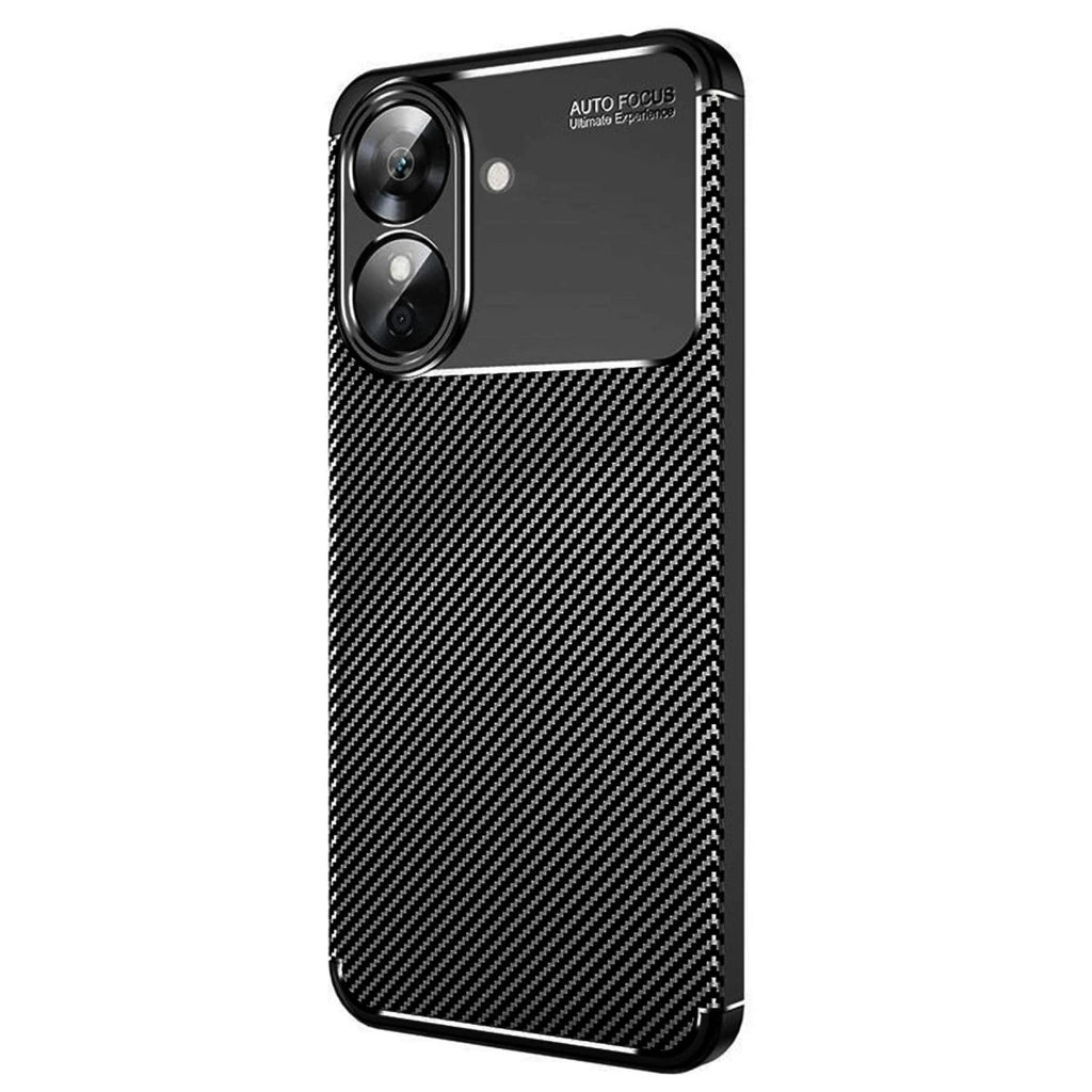 Mey İthalat® Realme Note 60 Kılıf Auto Focus Karbon Kapak - Siyah