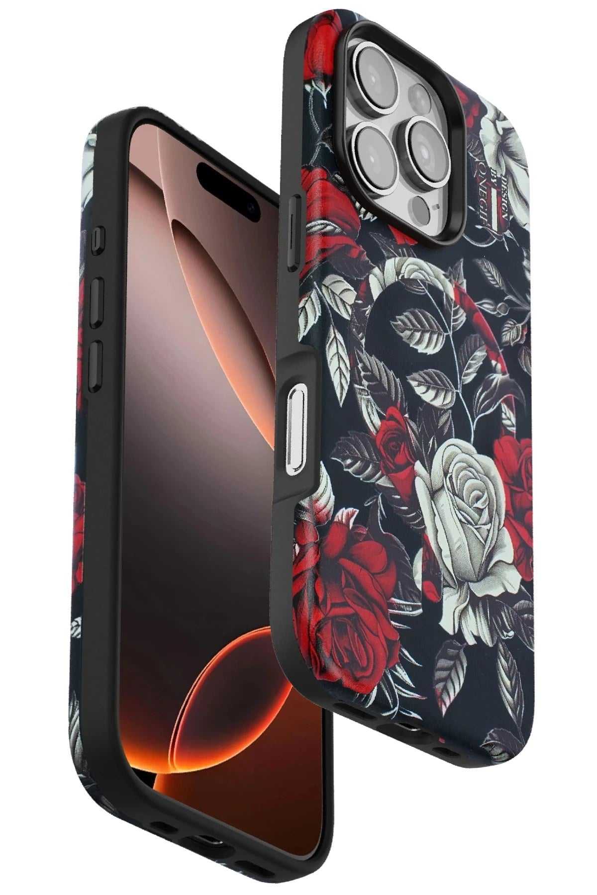 Mey İthalat® iPhone 16 Pro Flower Series Magsafe Kapak - Siyah
