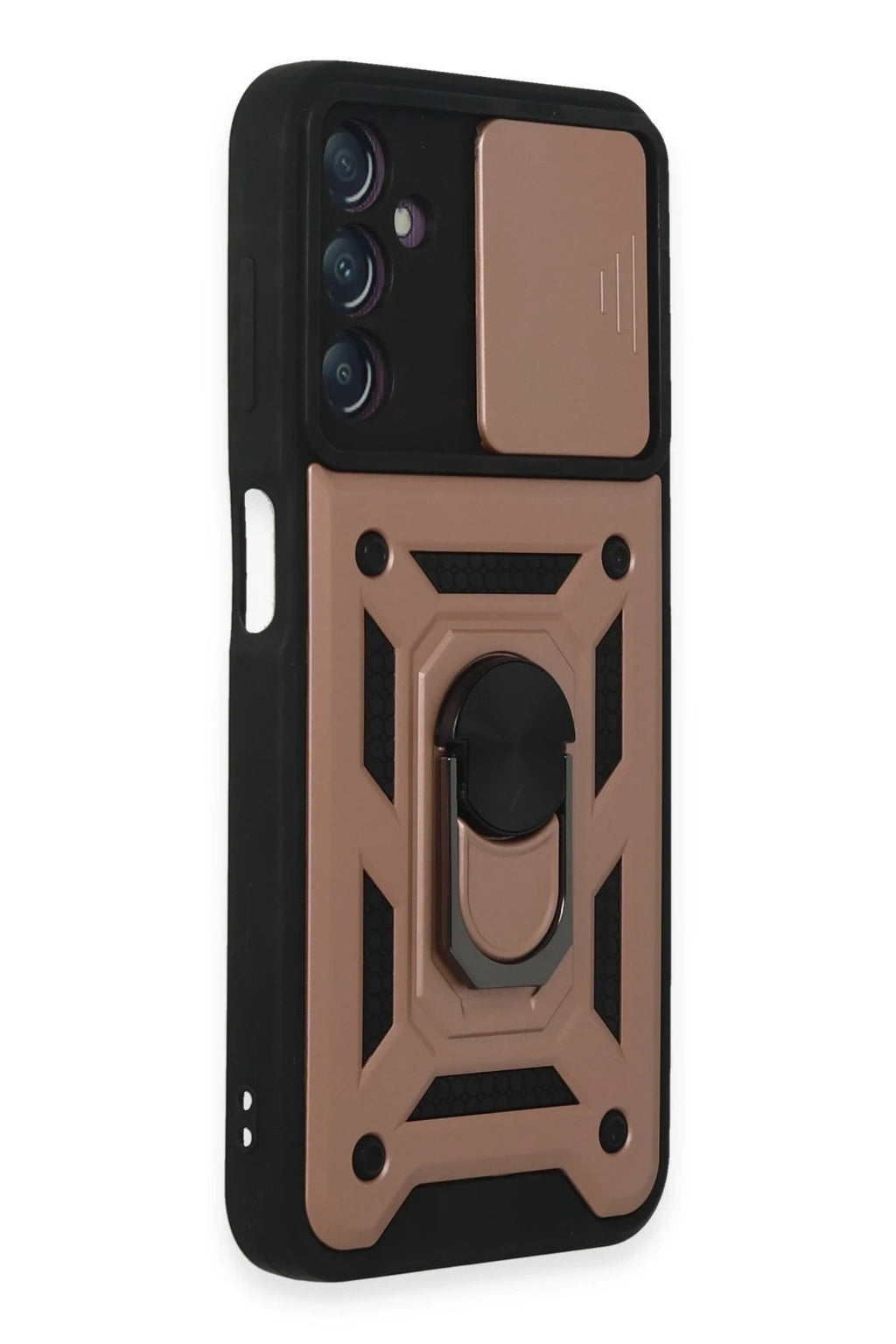 Mey İthalat® Samsung Galaxy A14 4G Kılıf Pars Lens Yüzüklü Silikon - Rose Gold
