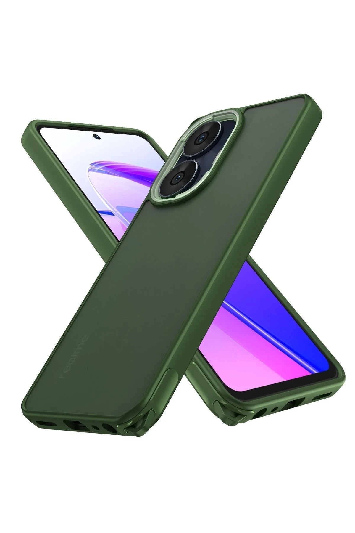 Mey İthalat® Realme C55 Kılıf Elegant Kapak - Yeşil